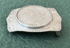 Vtg Unbranded Old Western Sterling Silver 1896 Morgan Silver Dollar Belt Buckle