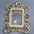 Antique vintage Victorian Brass Ornate Frame Art Nouveau Flowing Lines 