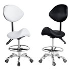 Saddle Stool Hydraulic Swivel Rolling Saddle Chair W  Back Support Footrest