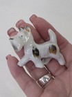 Vintage Japan Miniature Ceramic Figurine Brown   White Scottie Dog 2inch 