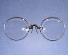Antique Pince Nez W o Temples Eyeglasses Spectacles W  Metal Case