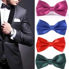 Bowtie Mens Adjustable Formal Wedding Party Necktie Bow Tie Solid Color Tuxedo