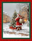 Santa s Tree Christmas Fabric Quilt Panel  36  X 45  