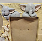 Baby Noah s Ark 3 Opening Photo Frame Elephants Giraffes  Resin Nursery Decor