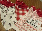 Merry Christmas Hanging Kitchen Dish Towels With Crochet Tops Towel Set Be Merry
