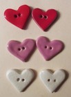 Lot Of 29 Vintage Ceramic 2-hole Buttons Valentines Red Pink White For Crafting