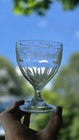Great Early 19th Century Georgian Rummer Drinking Glass W Engraved Rim   Pontil