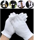 White Cotton Work Gloves Soft Thin Jewelry Coin Silver Inspection 1 2 6 12 Pairs