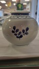 Vintage Royal Copenhagen Fajance Tranquebar Blue Lattice Floral Vase