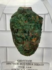 Genuine Bronze Buddha Head From Siam C  13th-18th Century In Lucite Paperweight