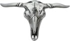 Men Western Accessory Silver Metal Belt Buckle Long Horn Texas Cow Bull Cowboys