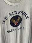 Vintage 50s Us Army Air Force Shirt Usaf March Afb Graphic Print Korea Sz M Rare
