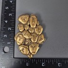 Vintage Sculptural Gold-tone Multi Face Art Brooch Pin Unique Artistic Design