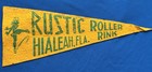 1950   s Vintage Felt Pennant- Rustic Roller Rink - Hialeah  Fl  Skating