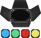 Bd-04 Barn Door   Honeycomb Grid  4 Color Gel Filters Compatible For Standard   