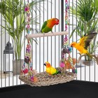 Frgkbtm Bird Swing Toys With Wood Perch  Seagrass Woven Parrot Platform Small 