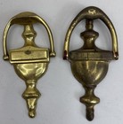 Vintage Solid Brass Colonial Urn Door Knockers Lot Of 2 Pair Mixed Finish Read