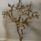 Hollywood French Louis Xvi Empire Style Ornate Brass Fireplace Screen Lacquered