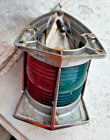 Vintage Unknown Boat Ship Maritime Blue Red Glass Bow Light Lamp Usa