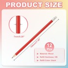 Round Wooden Pencils Bulk  12 Pack Hb Graphite Pencils With Eraser  Red