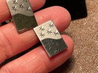 Sterling Silver Rectangular Cuff Links Diamond Cut Stars Engravable Vintage