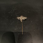 Antique Art Nouveau Repouss   Stick Pin Or Hatpin Gold Tone 1890s-1910 Rare Find