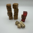 Vintage Dice Lot Set Of 15 Dice Red   White
