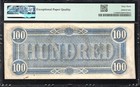       T-65 1864  100 Confederate Currency Pmg 63 Epq Lucy Pickens Civil War 15137