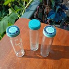Vtg  Large Glass Alka-seltzer Bottles W  Tops Empty - No Labels - Lot Of 3- 5 5  