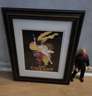 Cinzano Asti Wine Framed Advertising Print Poster - Black Yellow White Red 1