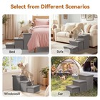 Dog Ramp Foldable Stairs For Bed Couch Non Slip Pet Ladder Gray