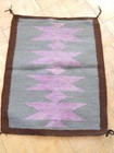 Vintage Navajo Indian  Germantown    Hand Spun Twill  Weave Rug   Weaving - Xlnt