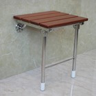 14 9 x12 2  Folding Shower Seat - Wall Mounted - Solid Wood Fold Down Spa Bench