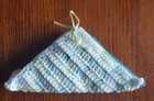Lot Of 4 New Blue   Yellow Summer Prints-crocheted 100  Cotton Dish washcloths