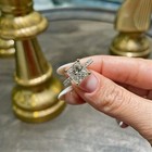 2ct Princess Cut  real Moissanite  Solitaire Wedding Ring 14k White Gold Plated
