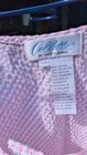 Colette By Miss Elaine Pink Seersucker Nightgown Size L Sleeveless Ruffle Hem