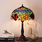 16 Inch Tiffany Style Stained Glass Lamp Shade Replacement Vintage Rose Lampshad