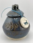 Handmade Pet Urn Small Keepsake Cat Dog Ashes Blue Stoneware Pottery 5  Charm