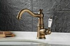 Basin Faucet Brass Antique Mixer Tap White Ceramic Handle Us
