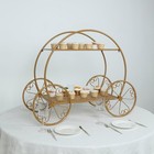 2-tier Gold Cinderella Carriage Metal Cake Stand Events Party Display