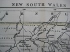 Original 1884 Map New South Wales Australia Sydney Wagga Wagga Newcastle Ballina