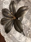 Vintage Brass Lotus Flower Ashtray 6 Removable Petals Mid Century Decor -spain