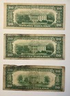 1934 C  20 Twenty Dollar Bills Federal Reserve Notes Lot Of 3     Vintage Currency