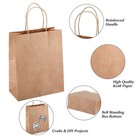 50 100 Bulk Kraft Paper Bags Gift Shopping Carry Craft Brown Bag With Handles Us