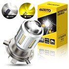 H4 9003 Motor Led Headlight Bulb Kit 1500lm Hi lo Beam White yellow Dual Color