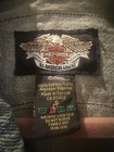 Harley Davidson Branded Denim Vest Many Patches   Extra Patches Men   s Size Small