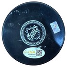 Gerry Cheevers Autographed Boston Bruins Logo Puck W   hof 85  - Jsa
