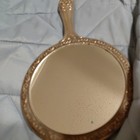 Antique Vintage Beautiful Silver Plated 9    Ornate Vanity Hand Held Mirror Heavy