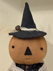 11 5  Handmade Primitive Fall Halloween Pumpkin Head Witch Doll