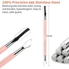 Dual End Cuticle Pusher And Nail Cleaner Tool Stainless Steel Gel Polish Remover
